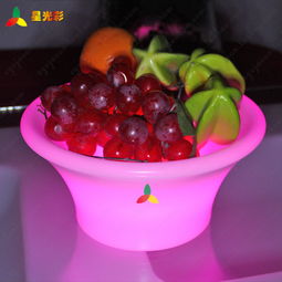 科技点亮生活 工厂直销遥控变色LED发光果盘，婚庆家居新宠